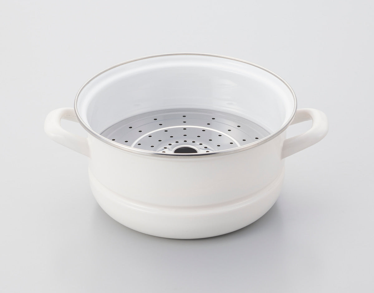 富士ホーロー マルチホーロー鍋 ハットポット（18センチ）蒸し器付き