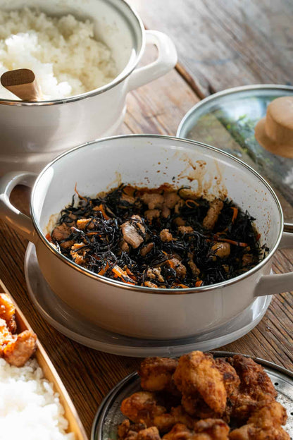 富士ホーロー マルチホーロー鍋 ハットポット（18センチ）蒸し器付き