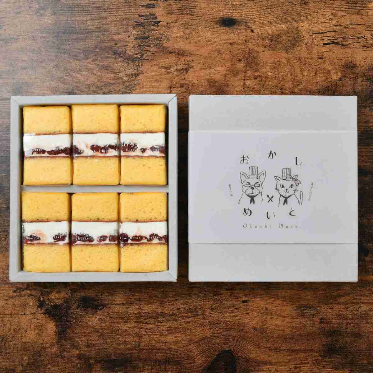 【バターとベター】バタークリームケーキ チェリーサンド 6個入　パッケージ