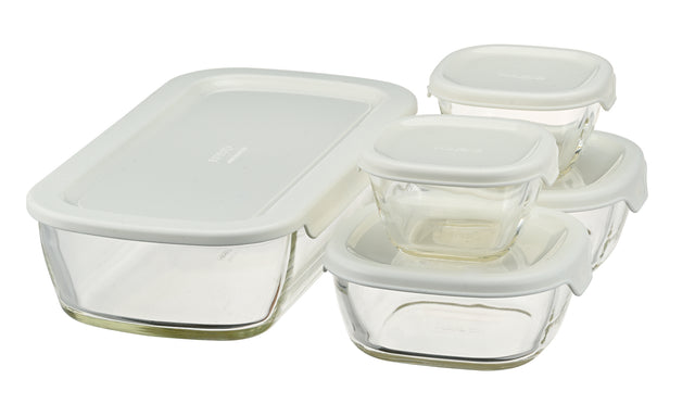 HARIO(ハリオ)耐熱ガラス製保存容器・ミニ角小鉢5点セット【ギフト包装可】