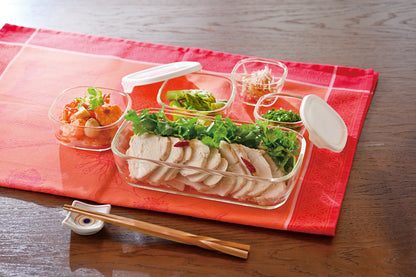 HARIO（ハリオ）耐熱ガラス製保存容器・ミニ角小鉢5点セット