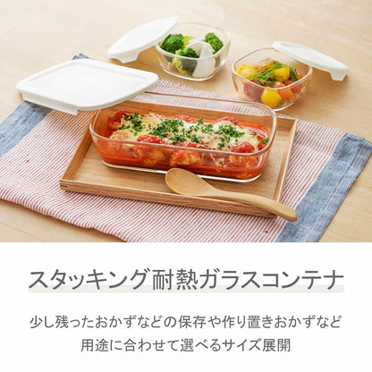 HARIO（ハリオ）耐熱ガラス製保存容器・ミニ角小鉢5点セット