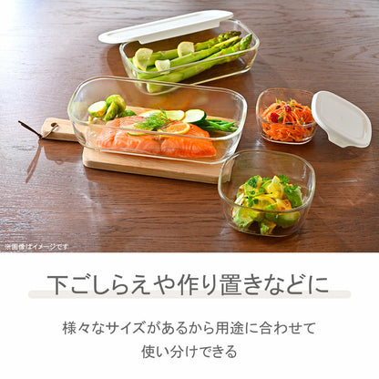 HARIO（ハリオ）耐熱ガラス製保存容器・ミニ角小鉢5点セット