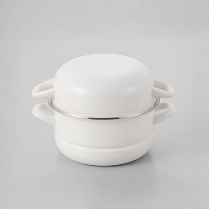 富士ホーロー マルチホーロー鍋 ハットポット（18センチ）蒸し器付き