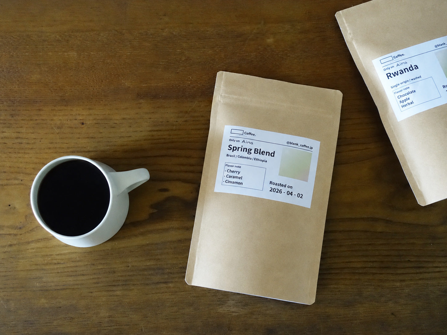 Aima限定Blank_coffee 中煎りコーヒー豆 2袋セット